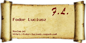 Fodor Luciusz névjegykártya
